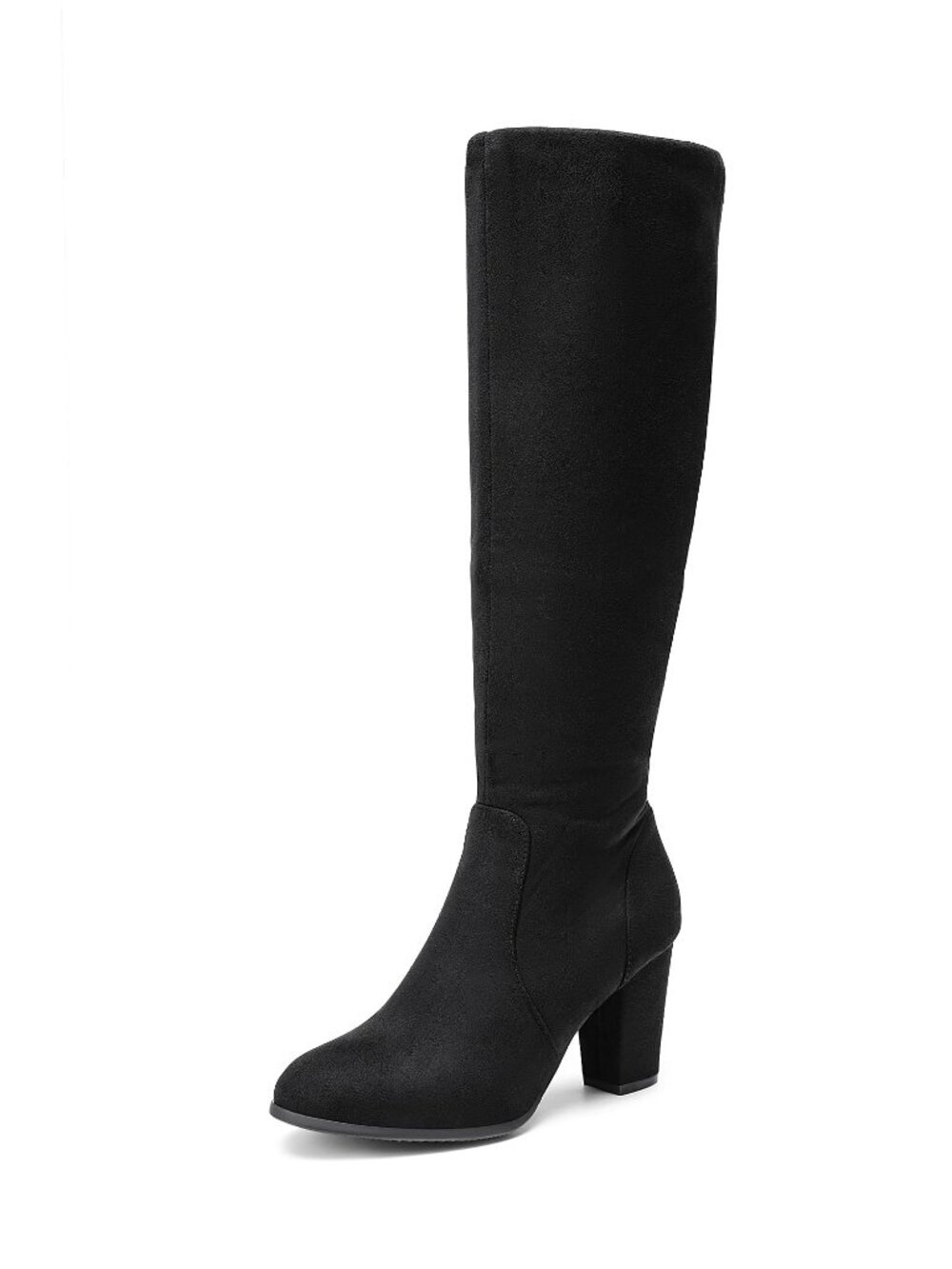 🆕 Women's Chunky High Heel Pointed Toe Knee High Boots